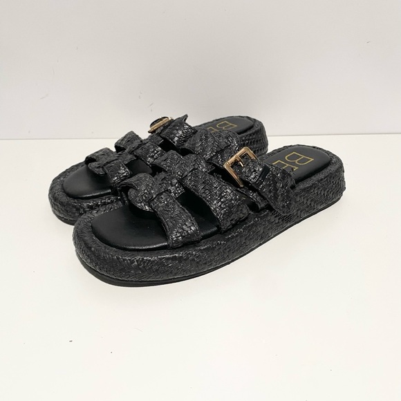BEACH by Matisse Ciao Fisherman Black Woven Slide Sandals with Buckle‎ - Picture 5 of 8
